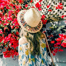 Colorful Tassel Ribbon Decorate Straw Hat Shading Sun Hat Lady Fashion Beac T1P3