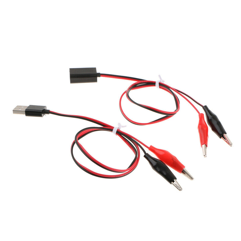 USB To Crocodile / Alligator Clips Power Cable / Test Wire 5v - 21"