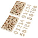 120pcs Wooden Numbers - Craft Numbers with Storage Tray DIY Craft Toys