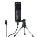 USB Microphone Wired Condenser Mic with Tripod Stand for PC Laptop Gaming bs