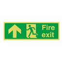 Photoluminescent Plastic Fire Exit Sign All Direction Arrows 360x140mm (Up) A