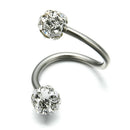 Stainless Steel Crystal Twist Ear Cartilage Helix Body Piercing Earring Stud H7