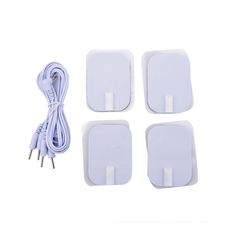 Electrode Lead Wires Cable for Tens Massager 2.5mm Connection with 4 Patches  TE