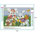 5D DIY Full Drill Diamond Painting Rabbits Cross Stitch Embroidery Mosaic