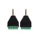 2Pcs 3.5 mm 4 pin Stereo Male to AV Screw Terminal  Plug connector New S JS