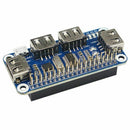 4 Ports USB HUB HAT For Raspberry Pi 3 / 2 / Zero W Extension Board USB To UB9D7