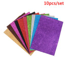 10Pcs random Diy Card A4 Sheets Fixed Glitter Single Sided Craft Glitter Pape Kw