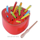 Early childhood education catch worm game color cognitive magnetic strawber