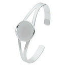 Blank Bangle Bracelet Base Fit 20mm Cabochon Photo Cameo Settings Tray for DIY