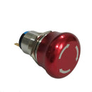 19mm Self Locking Emergency Stop Push Button AC 220V 5A 1NO 1NC Red