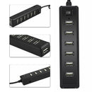 USB 2.0 Hub Charger Switch Splitter Powered AC Adapter 7 Port PC Laptop Desktop