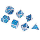 7pcs Shaped Polyhedral Blue Gem Dice For TRPG D4-D20 Game