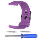 Silicone Accessories Wrist Band W/ Metal Buckle For Suunto  Purple