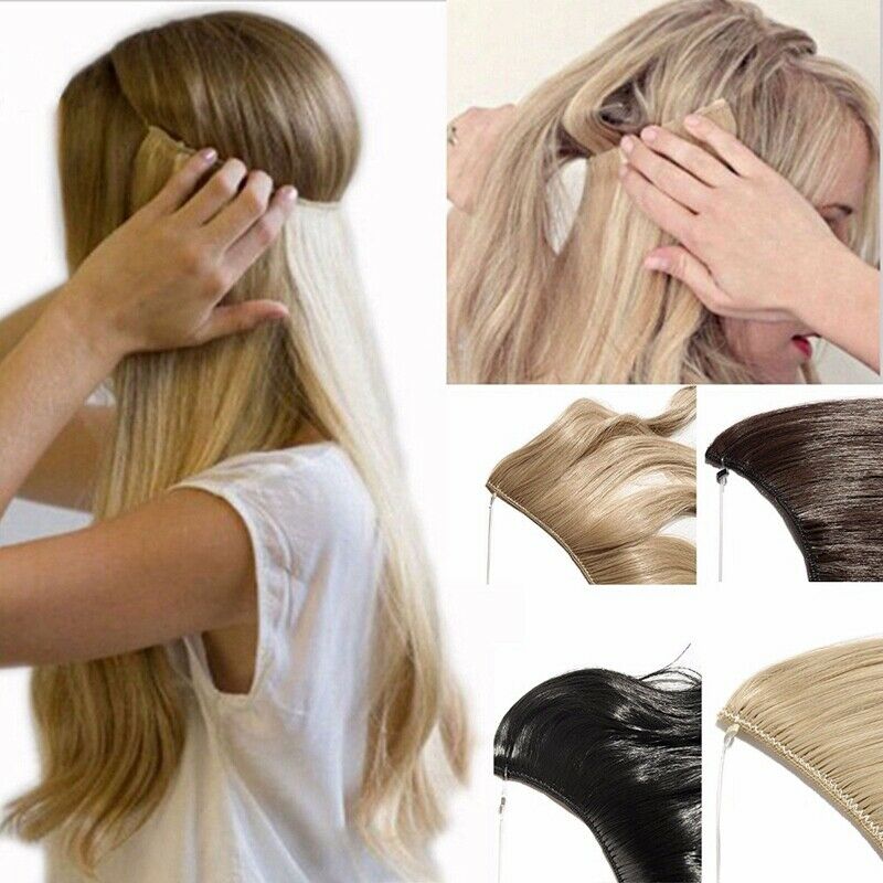 22 Inches Invisible Wire No Clips In Hair Extensions Secret Fish Line Hairp R9Q9