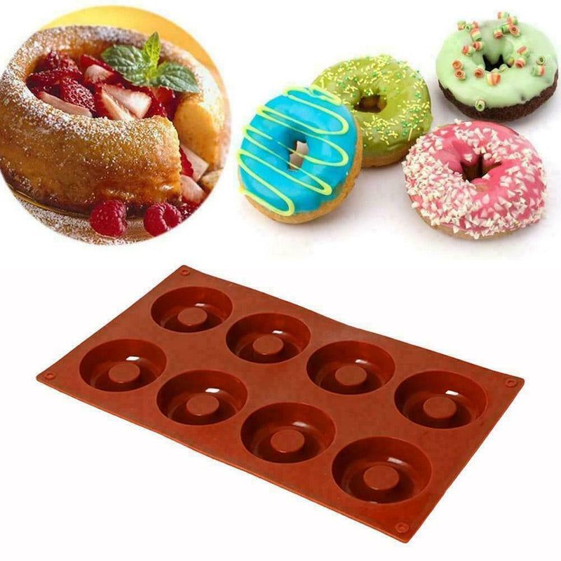 1* Donut Mould Muffin Cupcake NonStick Doughnut Mold Silicone Baking Pan L4N7