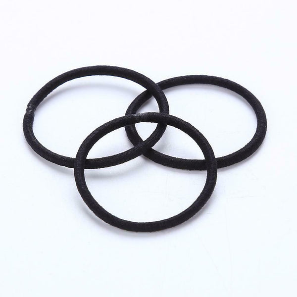 10pcs/Pack Cute Girls Ponytail Hair Holder Elastic Rubber Band Set (Black) A#S