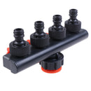 Irrigation 4 way Tap Garden Tap valve Hose Pipe Splitter Quick Connector Ad3C