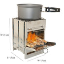 Potable Outdoor Camping Wood Stove Picnic Bbq Grill Stainless Steel Folding