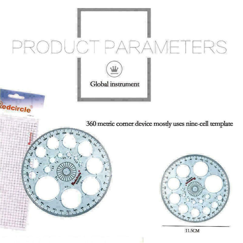 360 Degree Full Circle Plastic Protractor Angle Finder Measuring Ruler Temp I6E7