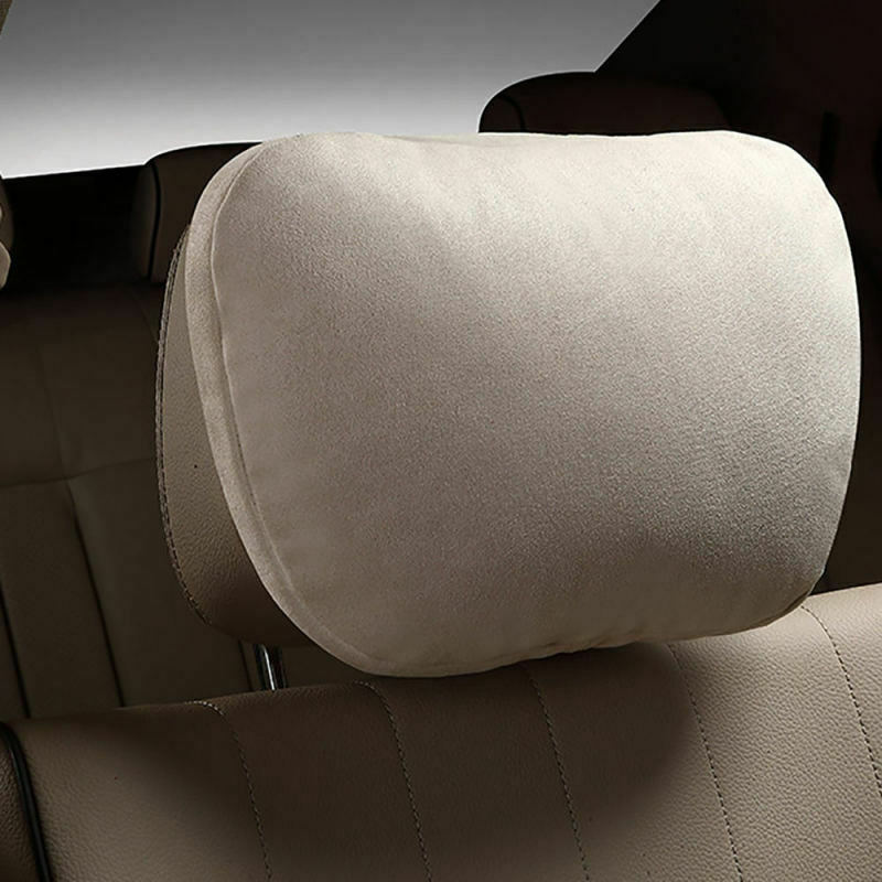 For Mercedes Benz Suede S Class Car Headrest Neck Pillows Seat Cushion Beige