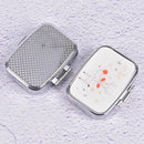 Square Metal Folding pill case Medicine Organizer Pill Box Storage Container TE