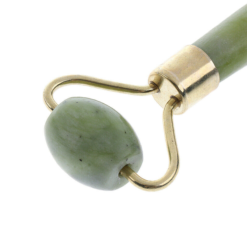Double Rollers Jade Stone Massage Stick Wand - Rejuvenate Skin Firming for Face