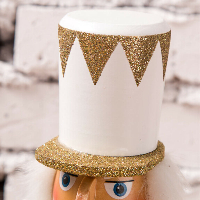 38cm Wooden Nutcracker Drummer Figures Ornaments for Shelves and Tables, Home