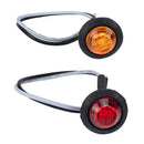 Round 3 LED Trailer Side Marker Light w/Heat Shrink Tubes 5x Amber + 5x Red