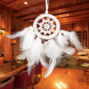 White Feather Dream Catcher Feather Bead Hanging Decor Ornament