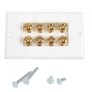 Speaker Cable Wall Plate - 8 Banana Plug