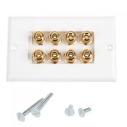 Speaker Cable Wall Plate - 8 Banana Plug