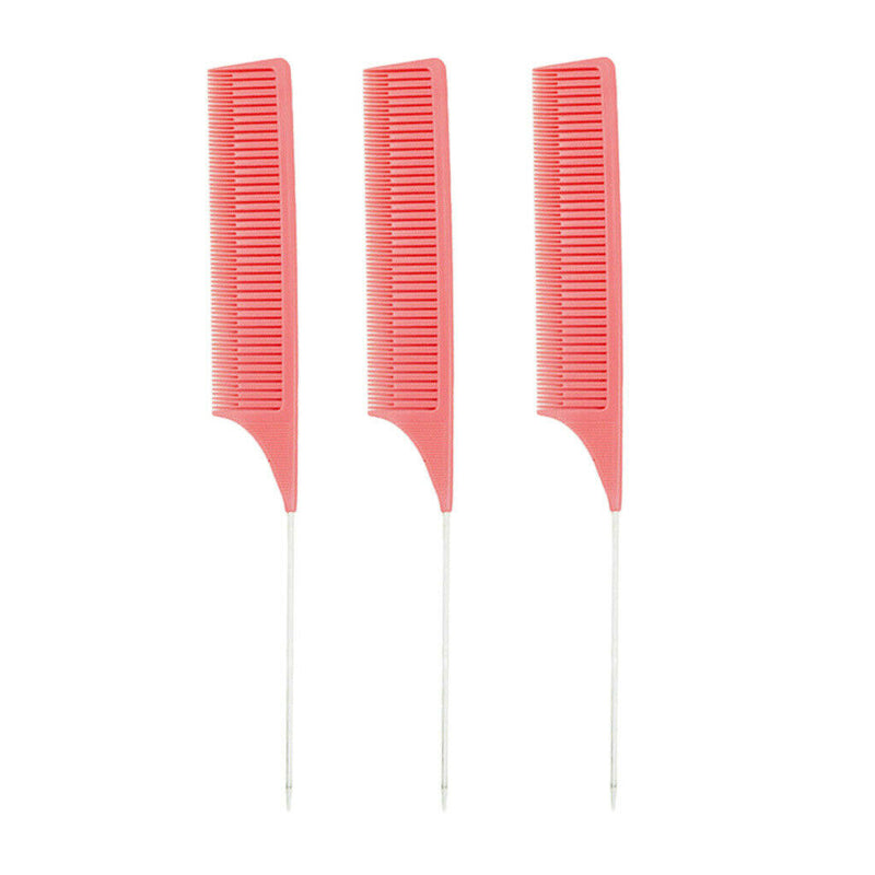 Professional Fine One-way Weave Highlighting Foiling Combs Salon Comb Pink