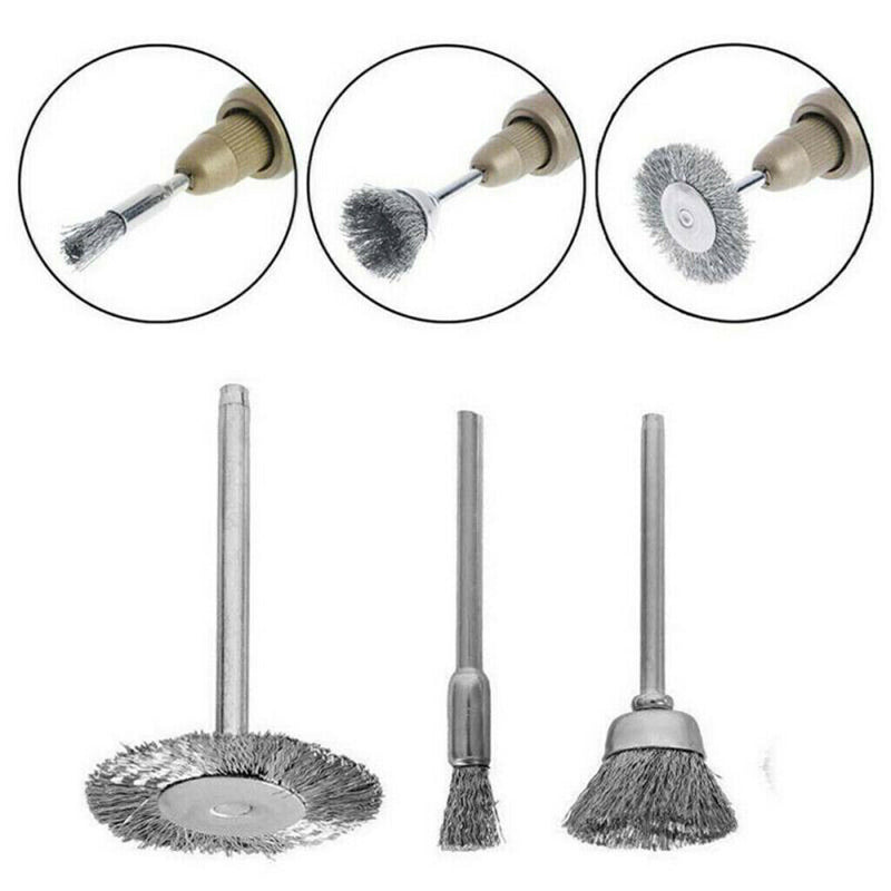 36PC Brass Wire Wheel Brushes Set Kit Accessories for Rotary Tools