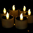 6x Solar Powered Electric LED Candles Flickering Flameless Tea Light Yellow