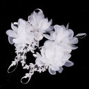 Wedding Fingerless Lace Flower Rhinestone Evening Party Women Bridal Gloves