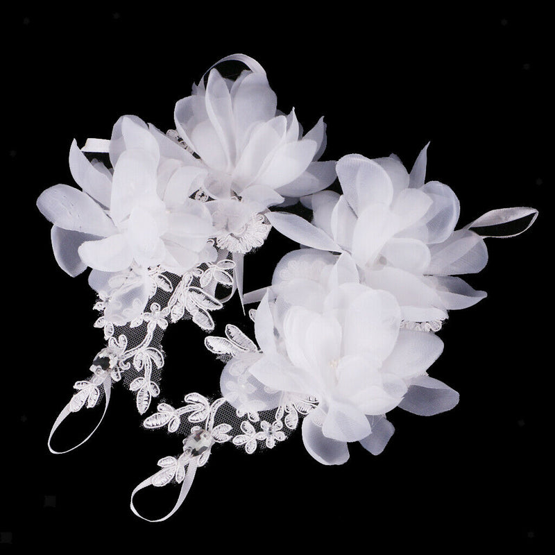 Wedding Fingerless Lace Flower Rhinestone Evening Party Women Bridal Gloves