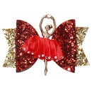 Rhinestone Ballet Girl Hairpin Bows With Clips Flash Glitter Leather Hair P M4T2