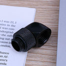 G1/4 Inner Outer Dual Thread 90 Degree Rotary Water Tube Connector(Black)