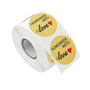 500Pcs Natural Kraft Homemade with Love Stickers in Roll with Perforation L Q6B6