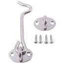 1set Stainless Steel Cabin Hook Eye Shed Gate Door Latch Silent Holder Silv I8U9
