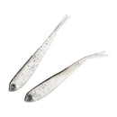 2pcs New Soft 2.2g 75mm Tiddler Bait Fluke Fishing Saltwater Lure Tackle Treble