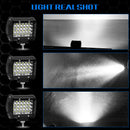 4" 72W Quad Row LED Work Light Offroad Spotlight 6000K LED Light Cover Lens OZ