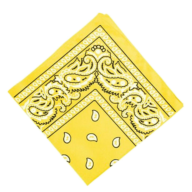 Novelty Print Bandana Scarf Head Wrap Neck Scarf Hair Band Wristband Yellow