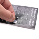 Russian Transparent Keyboard Layout Stickers W/ White Letters Lec KWES