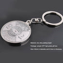 Calendar Key Chains Ring Metal Round Car Bag Pendant Keyring Holder Jewelry