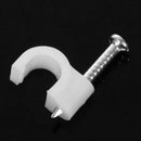 5mm Diameter Cable Wire Clips Fastener w Fixing Nails 100Pcs White Y9O1