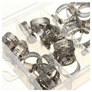 34pcs Assorted Stainless Steel Hose Clamp+Driver Jubilee Clip Style Set Kit