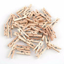 150pcs Mini Natural Wooden Clothes Photo Paper Clothespin Craft Clips 25mm