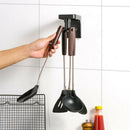 Punch Free 360 Degrees Rotated Kitchen Hooks Plastic Handbag Clothes Ties B
