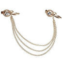 Crystal Feather Hair Brooch Clip Pin Cuff Chain Head Band Jewelry Headpiece